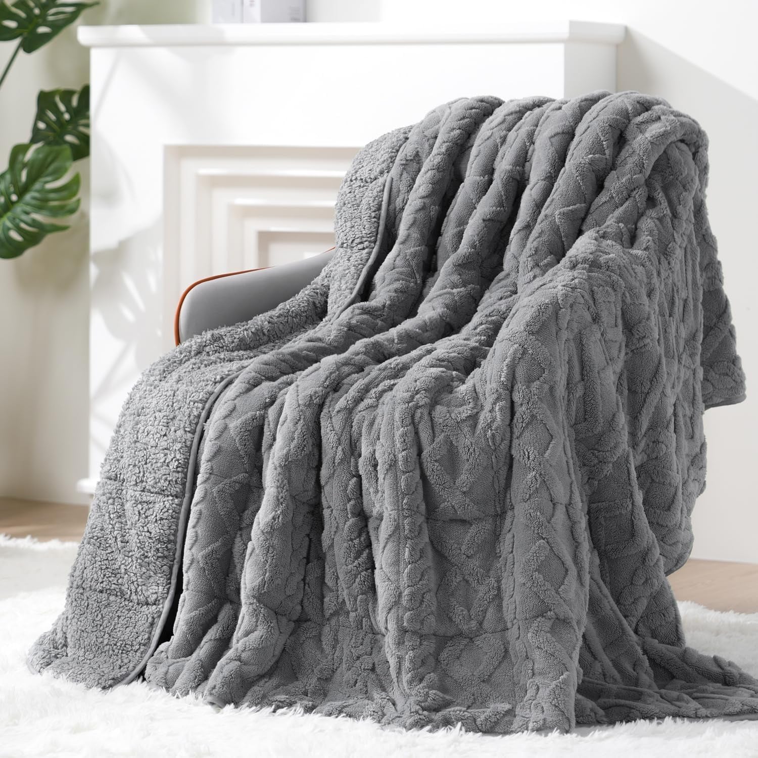 Cottonblue Weighted Blanket for Adults Queen Size Sherpa Fleece