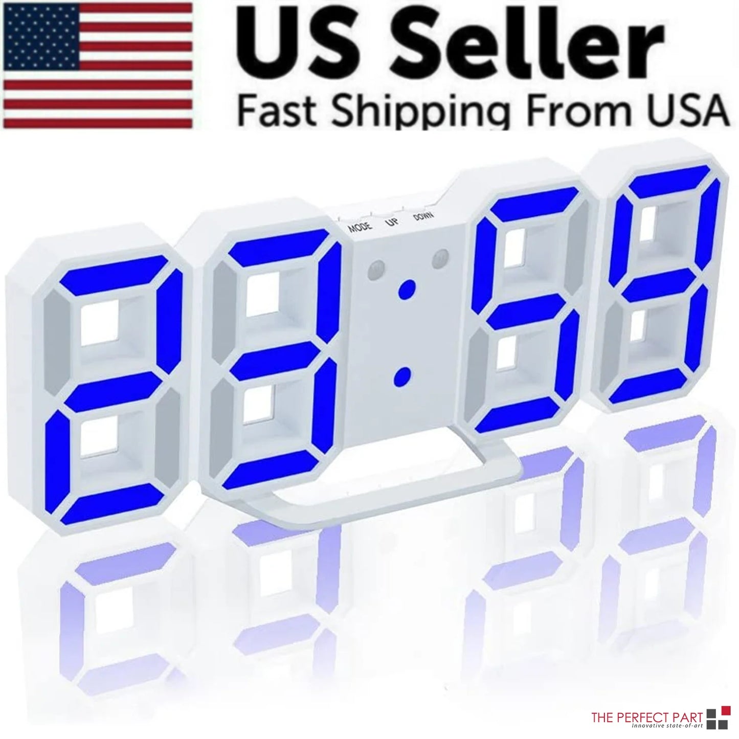Digital 3D Clock - 12/24 Hours Auto Brightness USB