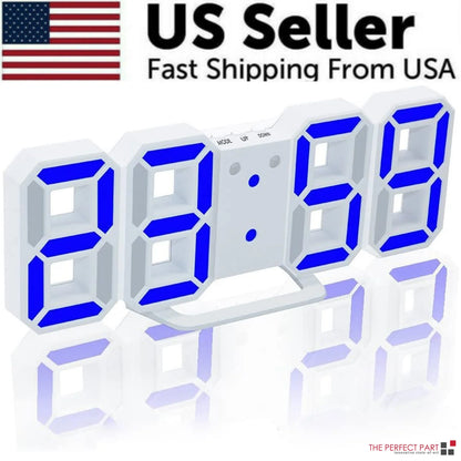 Digital 3D Clock - 12/24 Hours Auto Brightness USB