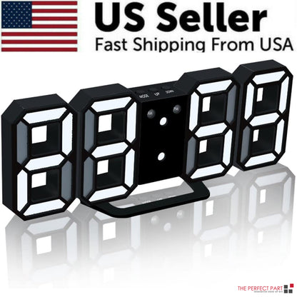 Digital 3D Clock - 12/24 Hours Auto Brightness USB