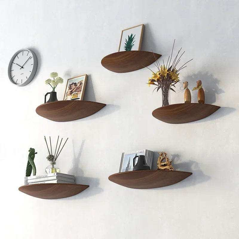 1PC Semicircle Wooden Shelf - Wall Hanging