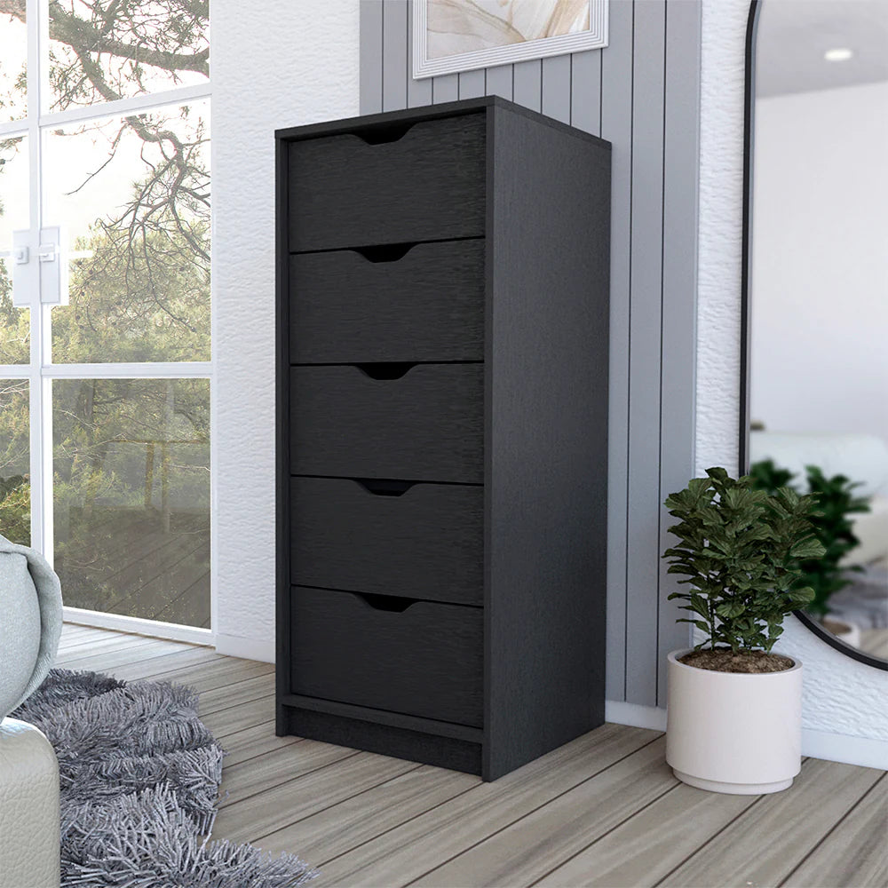 Five Drawer Dresser - Black Finish