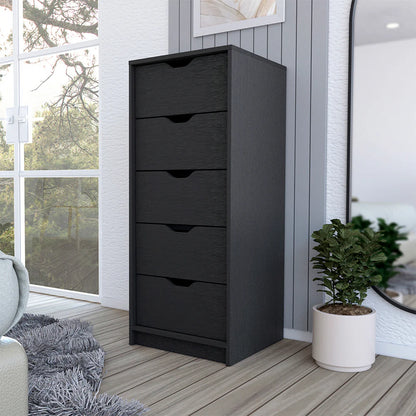 Five Drawer Dresser - Black Finish