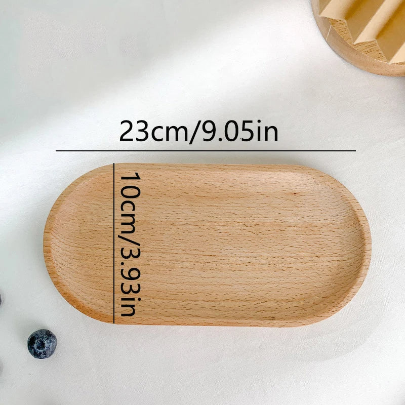 Round Wood Dish - Tray for Home Decoration