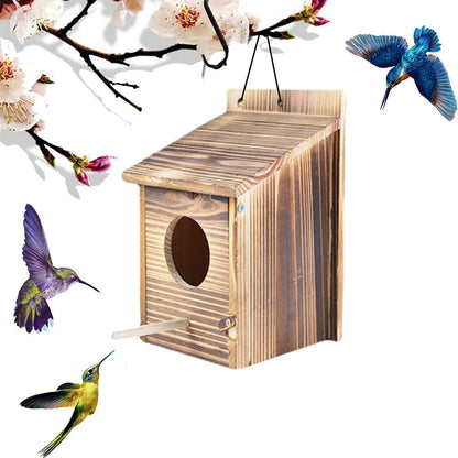 Bird House for outside - Wood Cedar Blue Bird Box House