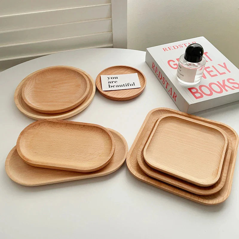Round Wood Dish - Tray for Home Decoration
