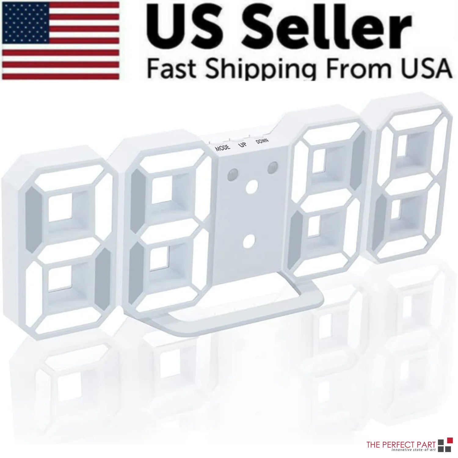 Digital 3D Clock - 12/24 Hours Auto Brightness USB