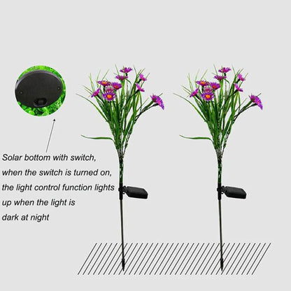 Solar Garden Lights LED Flower Stake Lamp - Waterproof Patio Decor