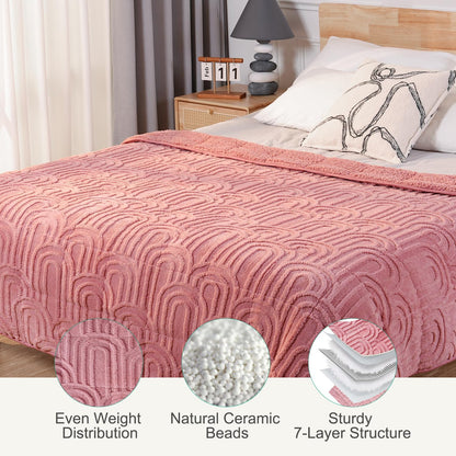 Pink Cotton blue Weighted Blanket for Adults Queen Size