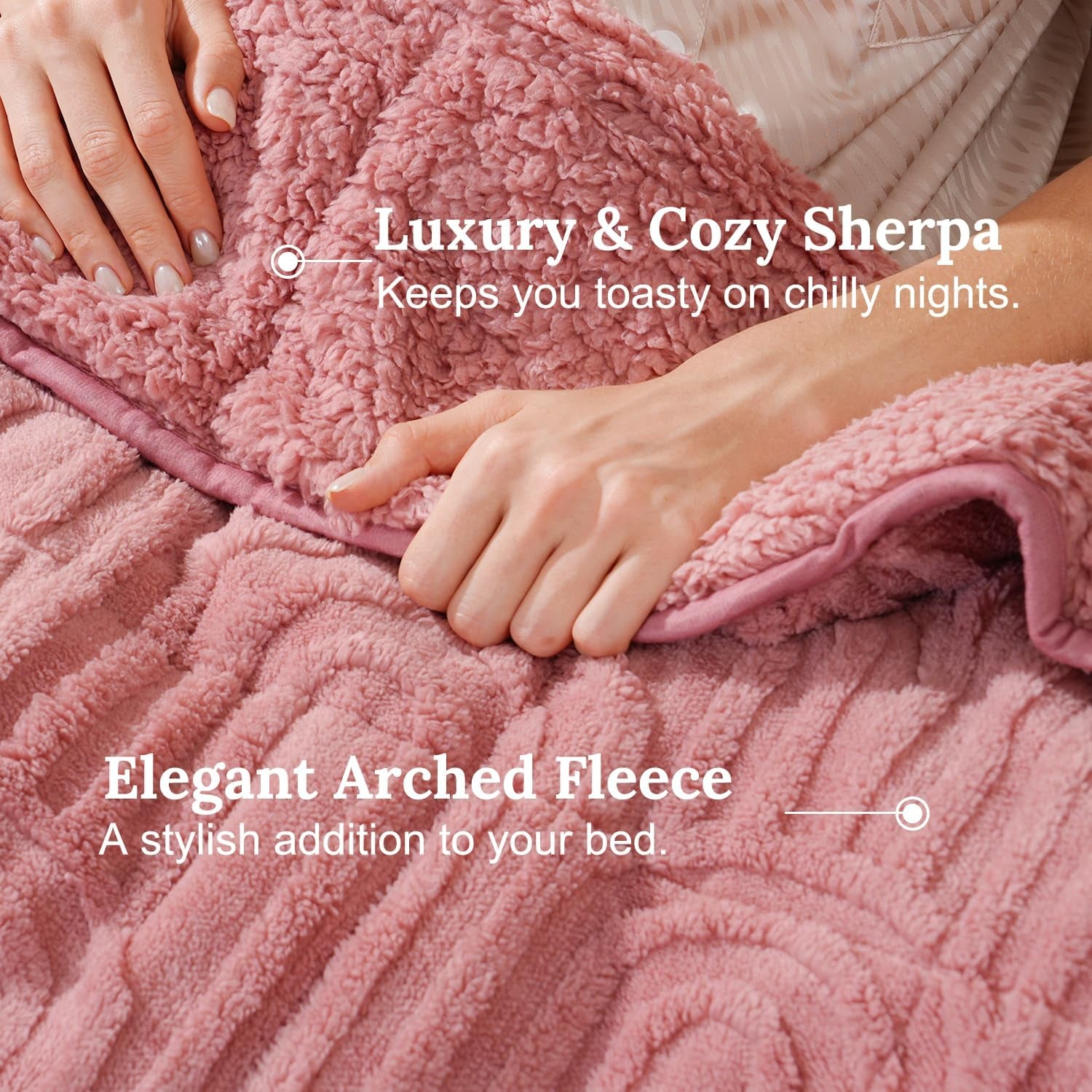 Pink Cotton blue Weighted Blanket for Adults Queen Size