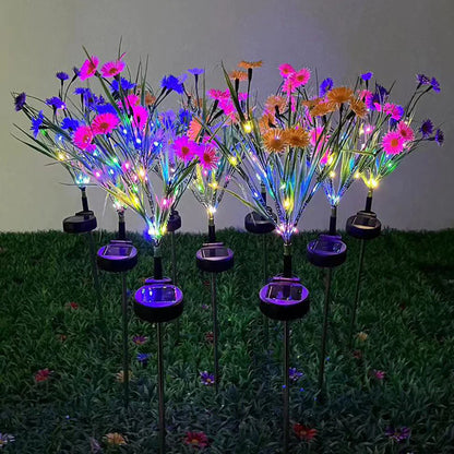 Solar Garden Lights LED Flower Stake Lamp - Waterproof Patio Decor