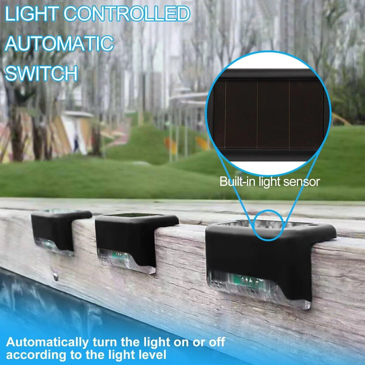 8 Pack Solar Deck Lights Outdoor Waterproof LED Steps Lamps