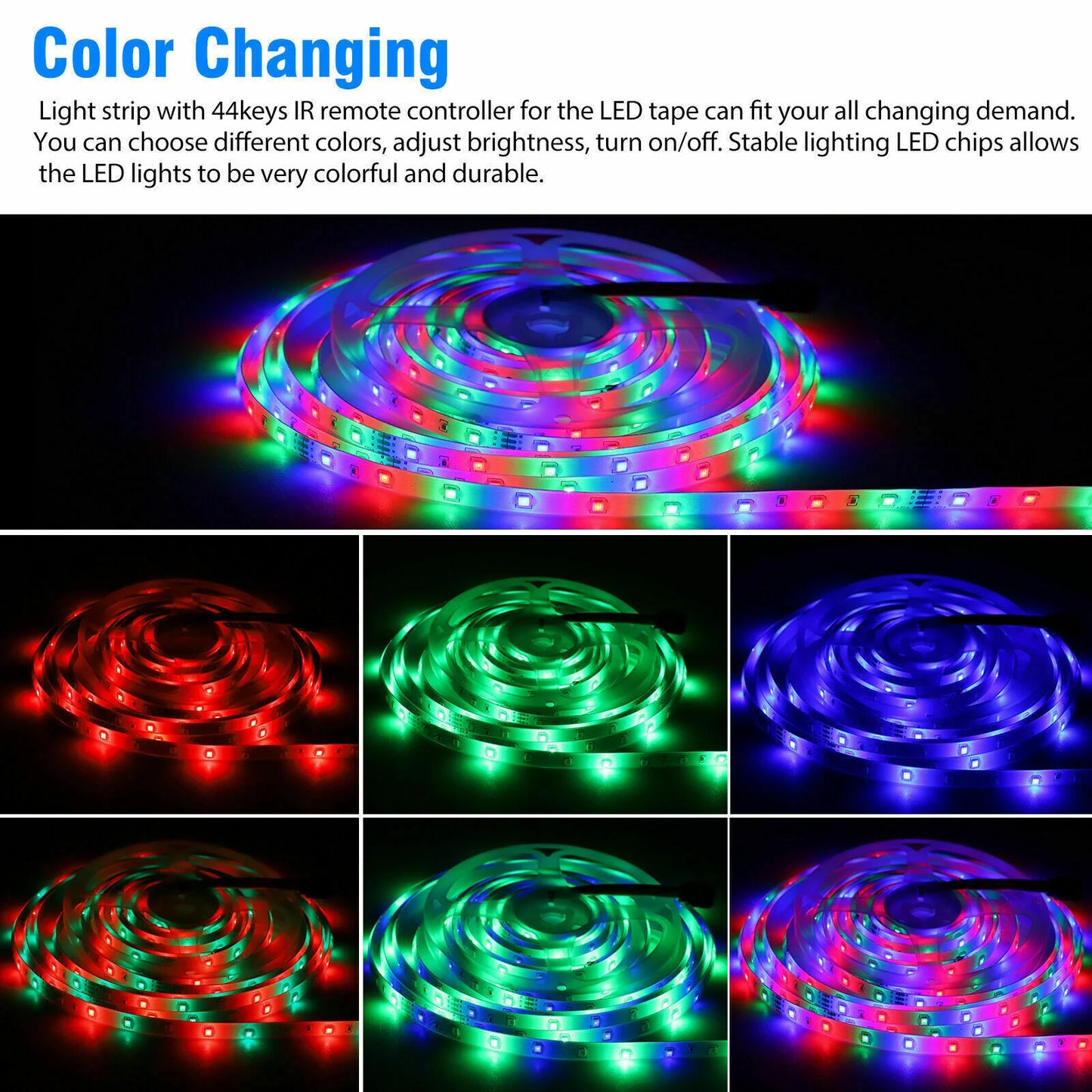 32FT LED Strip Lights - Waterproof for Indoor Outdoor Use