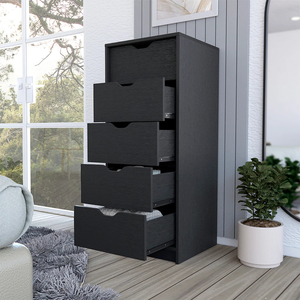 Five Drawer Dresser - Black Finish