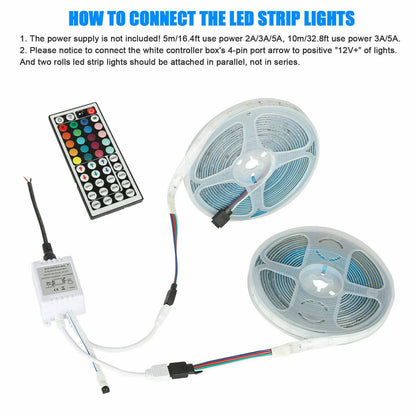 32FT LED Strip Lights - Waterproof for Indoor Outdoor Use