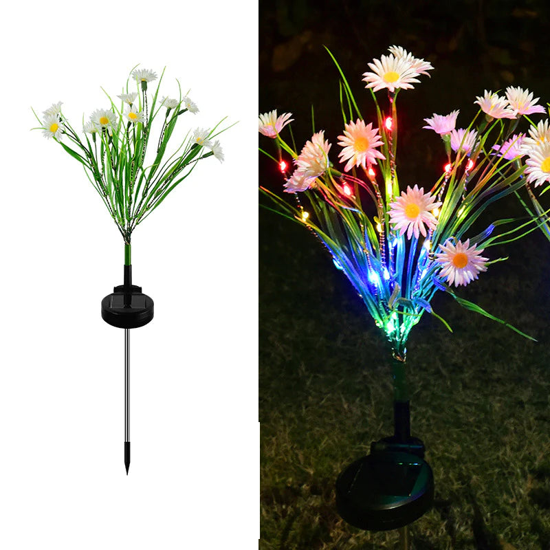 Solar Garden Lights LED Flower Stake Lamp - Waterproof Patio Decor