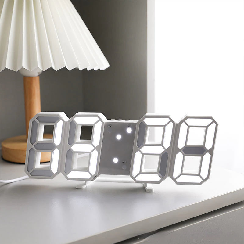 Digital 3D Clock - 12/24 Hours Auto Brightness USB