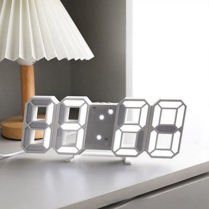 Digital 3D Clock - 12/24 Hours Auto Brightness USB