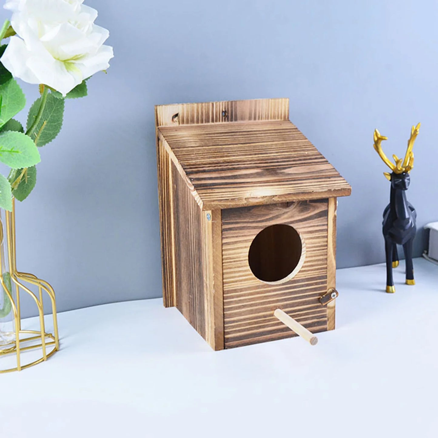 Bird House for outside - Wood Cedar Blue Bird Box House