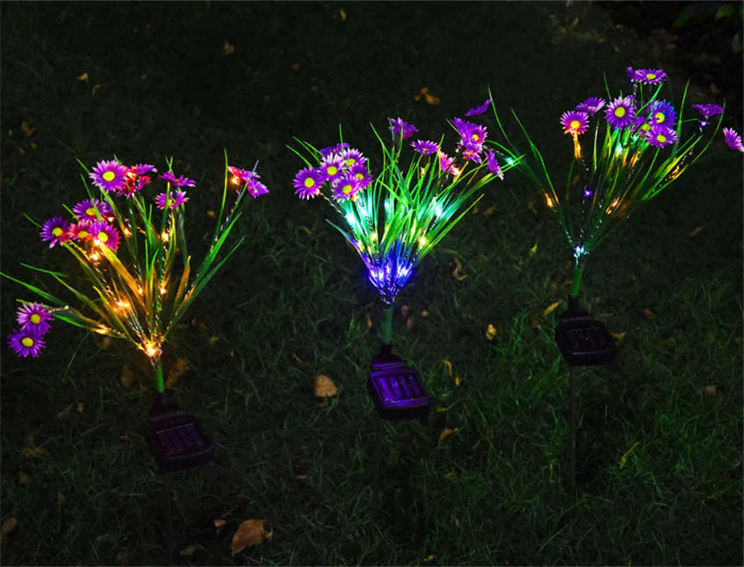 Solar Garden Lights LED Flower Stake Lamp - Waterproof Patio Decor