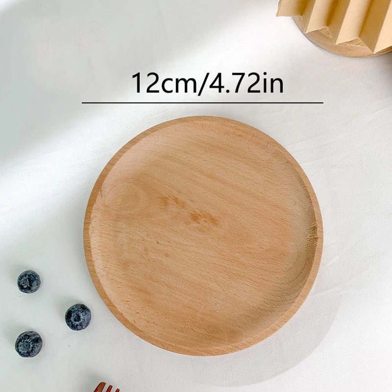 Round Wood Dish - Tray for Home Decoration