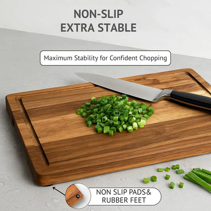 Acacia Wood Cutting Board Set of 3 | Non-Toxic Cutting Board