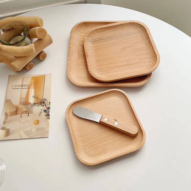 Round Wood Dish - Tray for Home Decoration