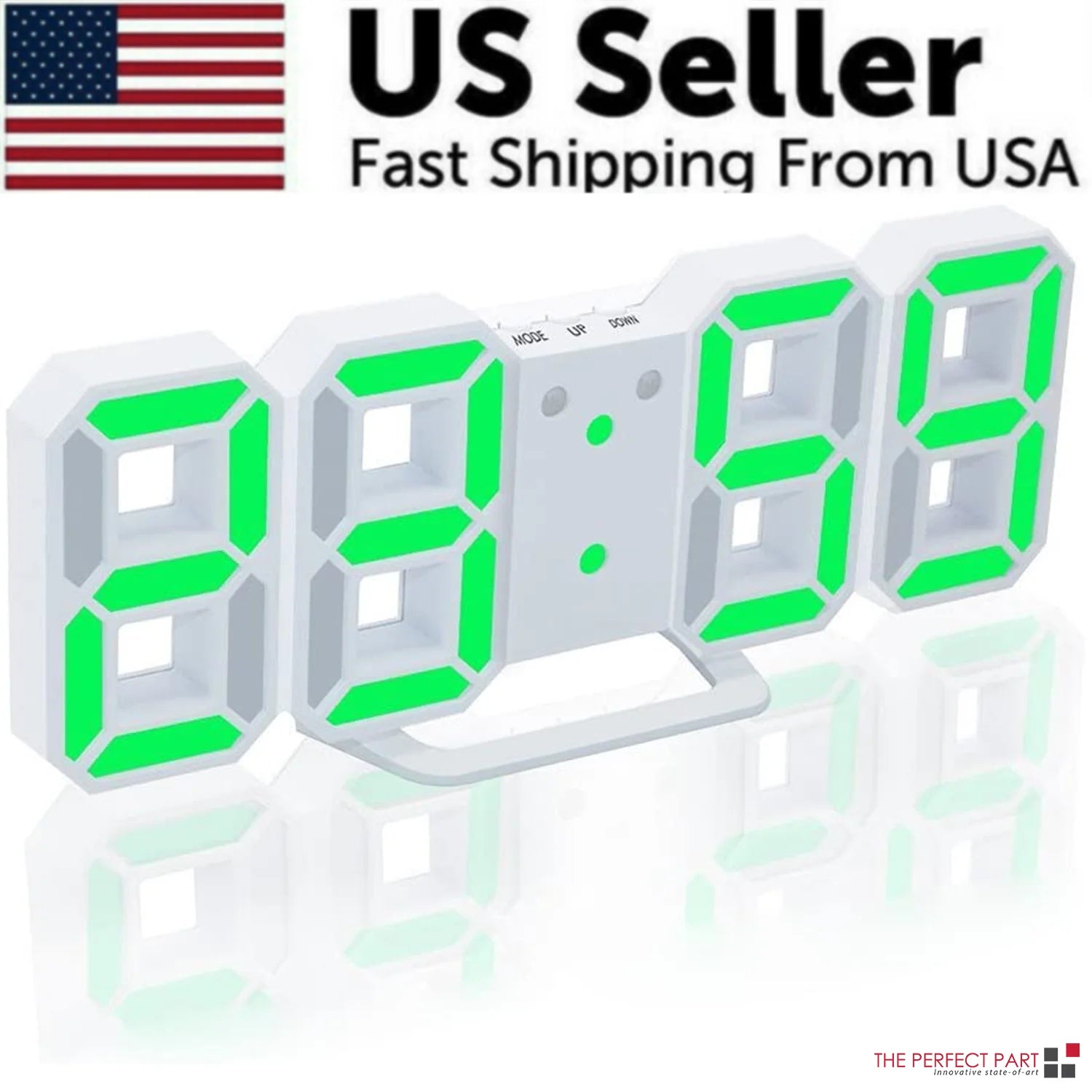 Digital 3D Clock - 12/24 Hours Auto Brightness USB
