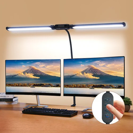 Transform Your Workspace with the Double Head LED Desk Lamp - Versatile, Bright, and Eye-Friendly