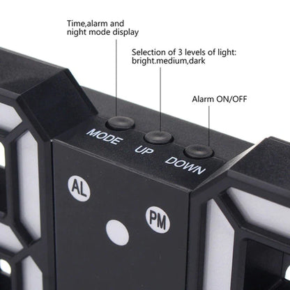 Digital 3D Clock - 12/24 Hours Auto Brightness USB