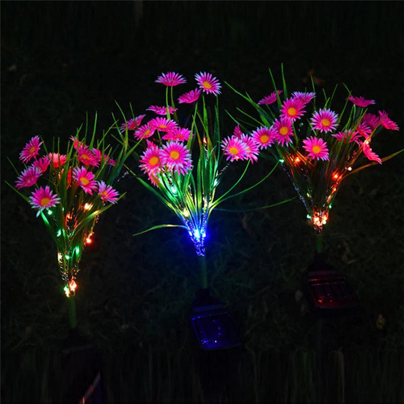 Solar Garden Lights LED Flower Stake Lamp - Waterproof Patio Decor