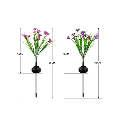 Solar Garden Lights LED Flower Stake Lamp - Waterproof Patio Decor