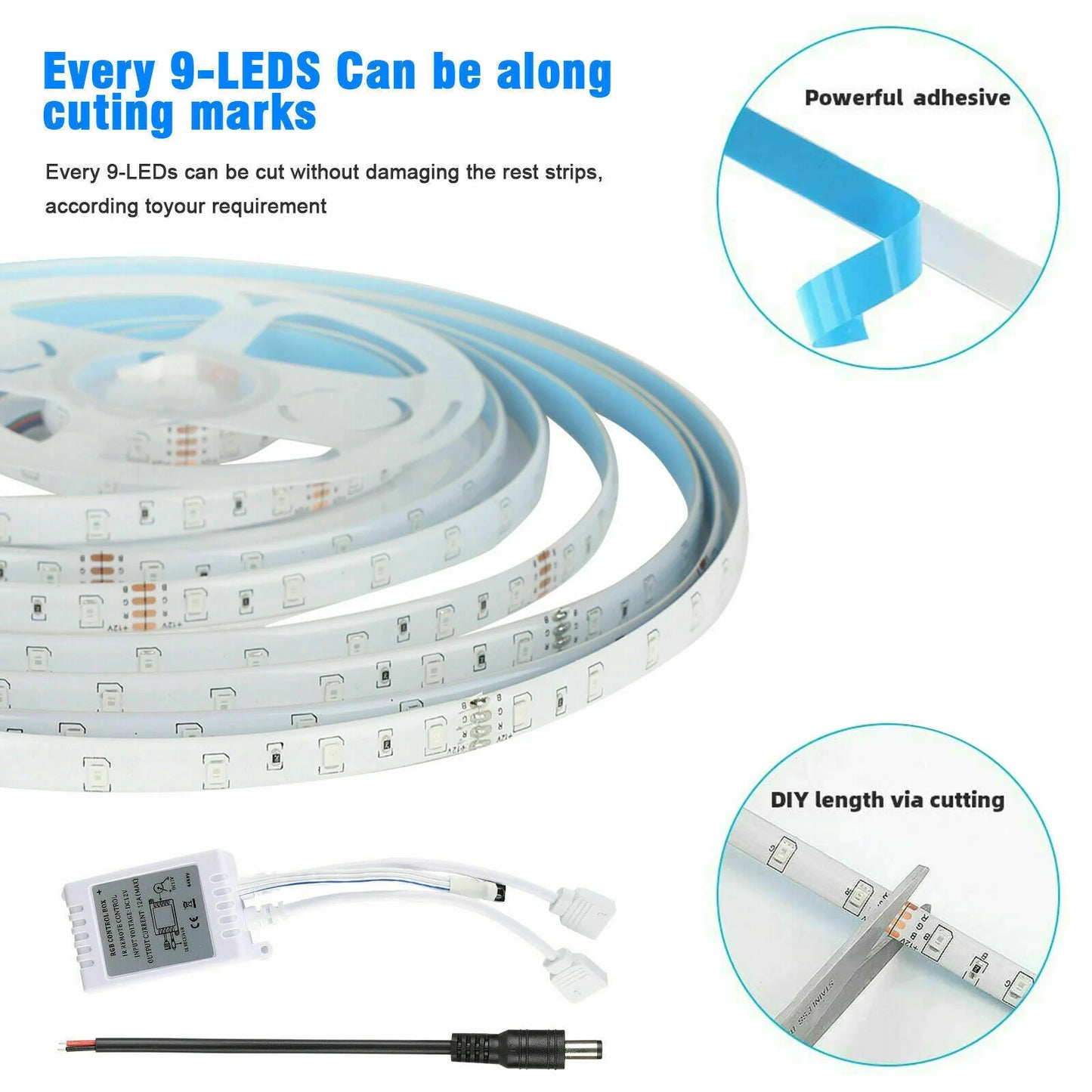 32FT LED Strip Lights - Waterproof for Indoor Outdoor Use