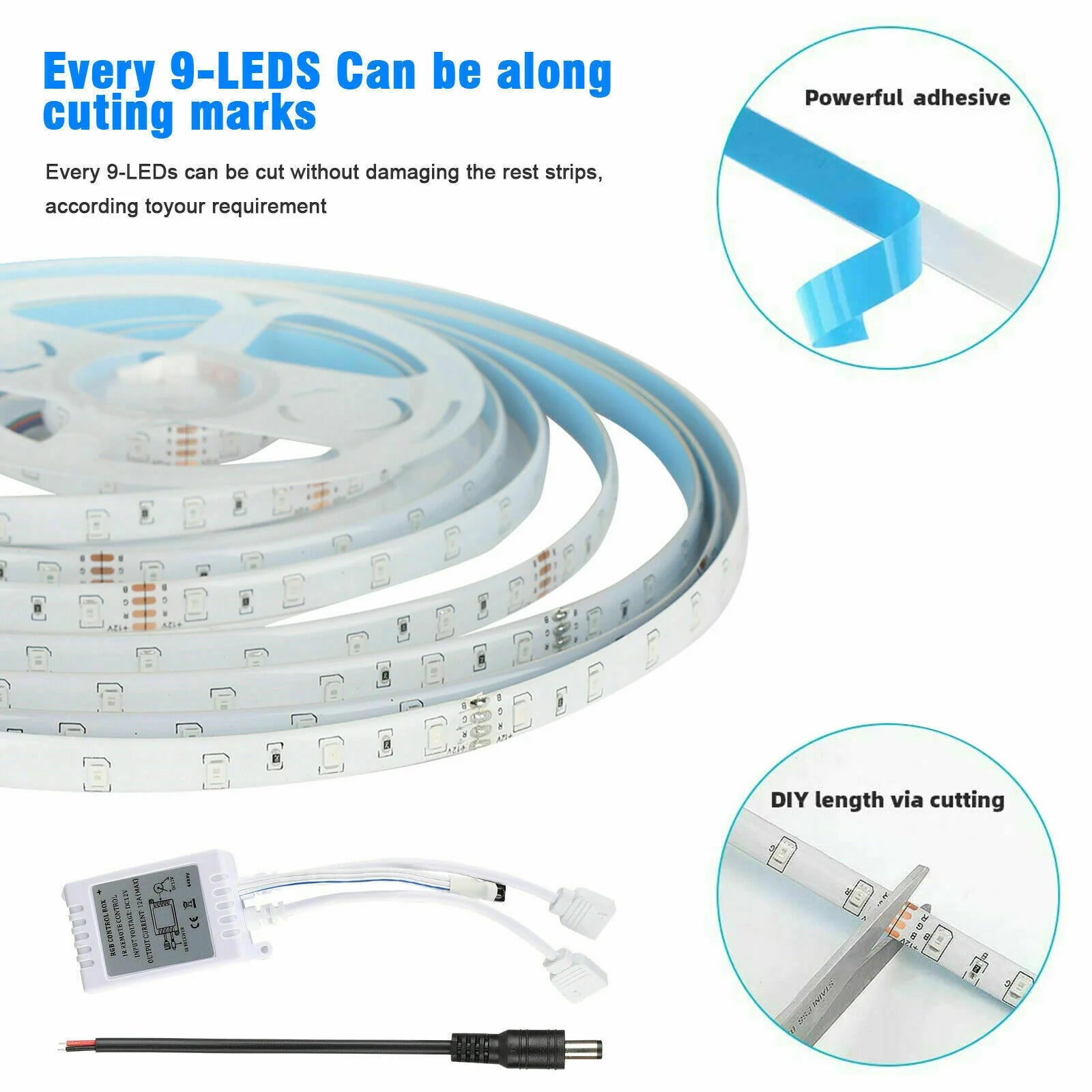 32FT LED Strip Lights - Waterproof for Indoor Outdoor Use