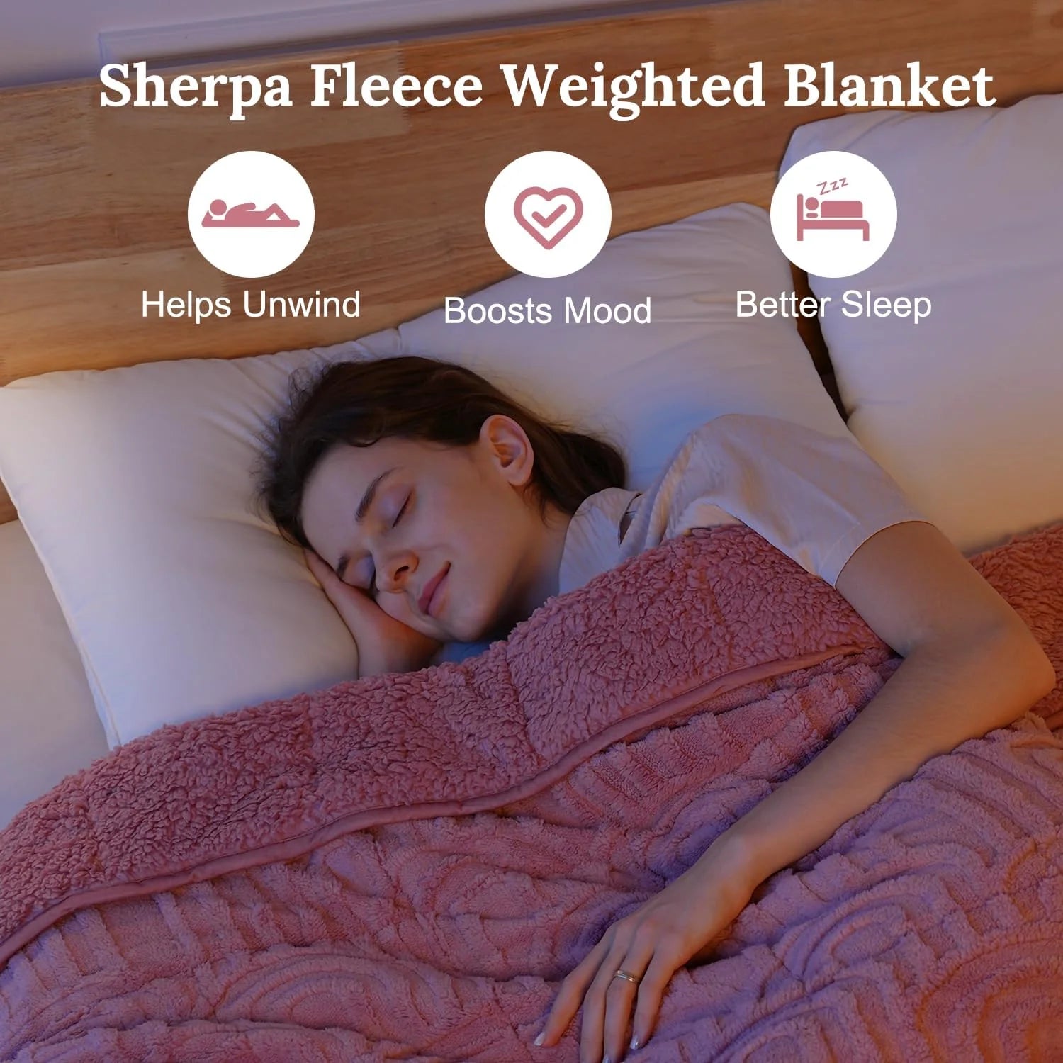 Pink Cotton blue Weighted Blanket for Adults Queen Size