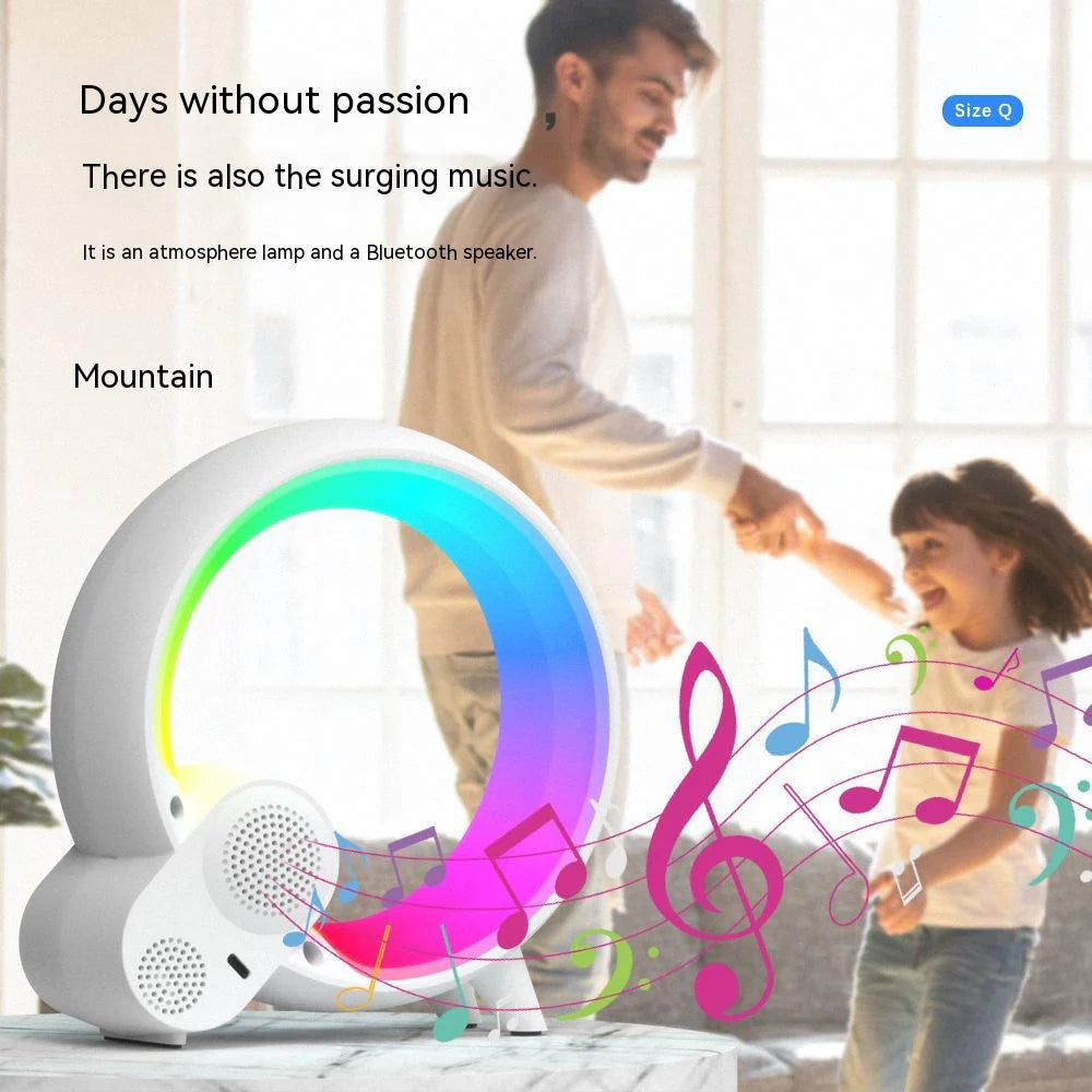 Creative Q Light Sunrise Digital Display Alarm Clock Bluetooth Audio Intelligent Wake-Up Q Colorful Atmosphere Light