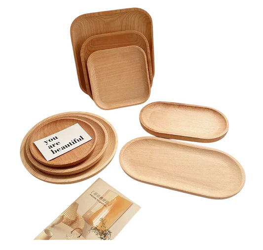 Round Wood Dish - Tray for Home Decoration