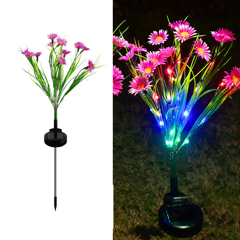 Solar Garden Lights LED Flower Stake Lamp - Waterproof Patio Decor