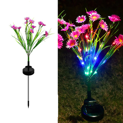 Solar Garden Lights LED Flower Stake Lamp - Waterproof Patio Decor
