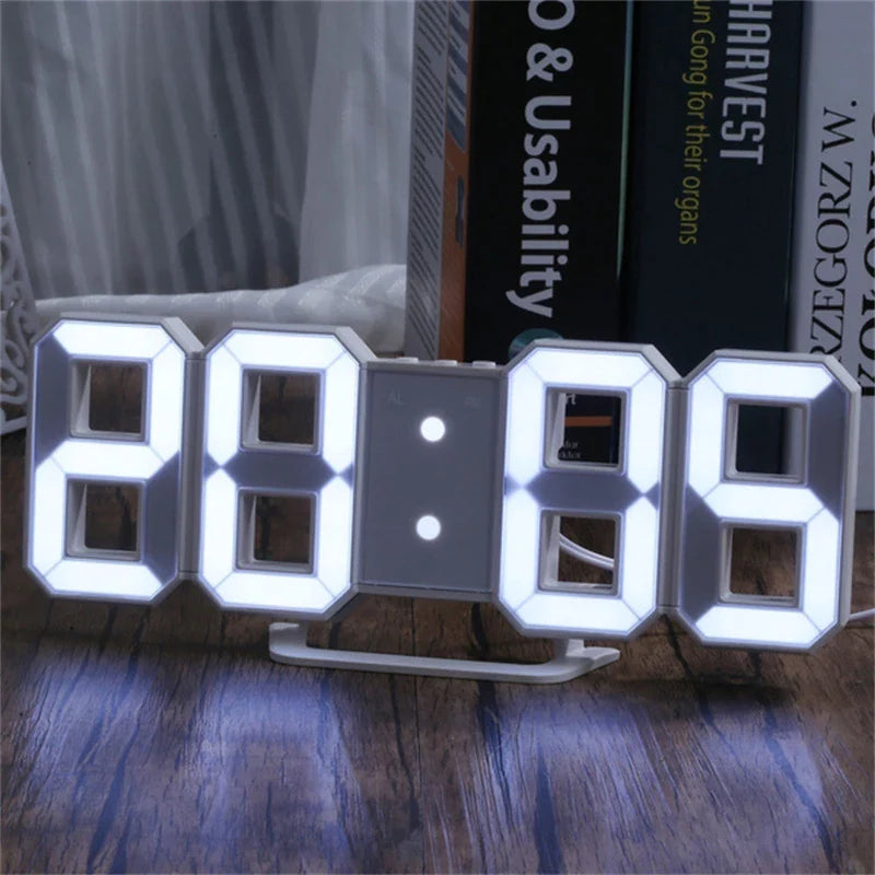 Digital 3D Clock - 12/24 Hours Auto Brightness USB