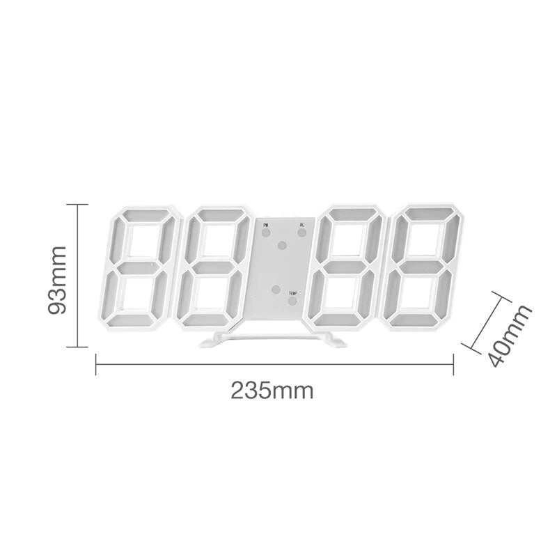 Digital 3D Clock - 12/24 Hours Auto Brightness USB