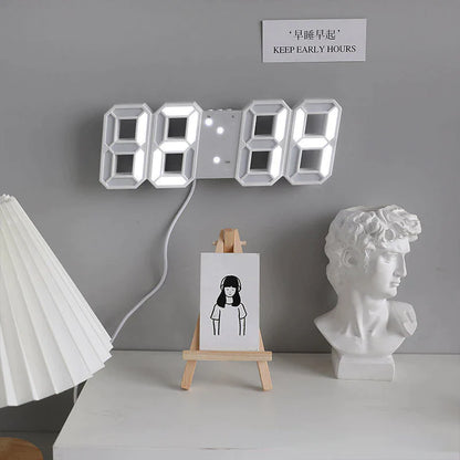 Digital 3D Clock - 12/24 Hours Auto Brightness USB