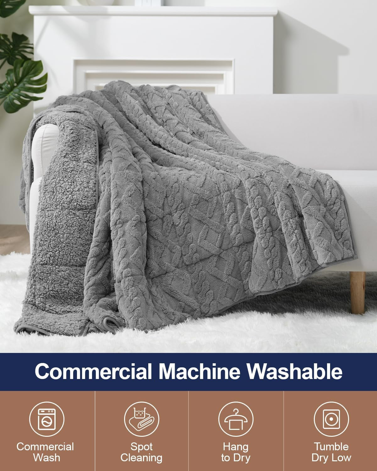Cottonblue Weighted Blanket for Adults Queen Size Sherpa Fleece