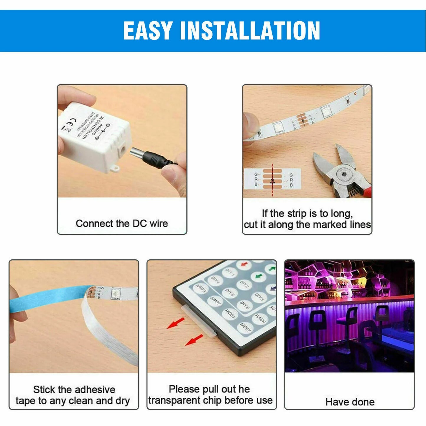 32FT LED Strip Lights - Waterproof for Indoor Outdoor Use
