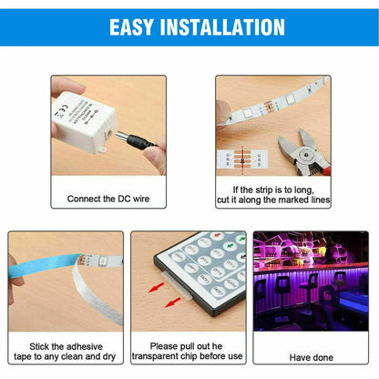 32FT LED Strip Lights - Waterproof for Indoor Outdoor Use