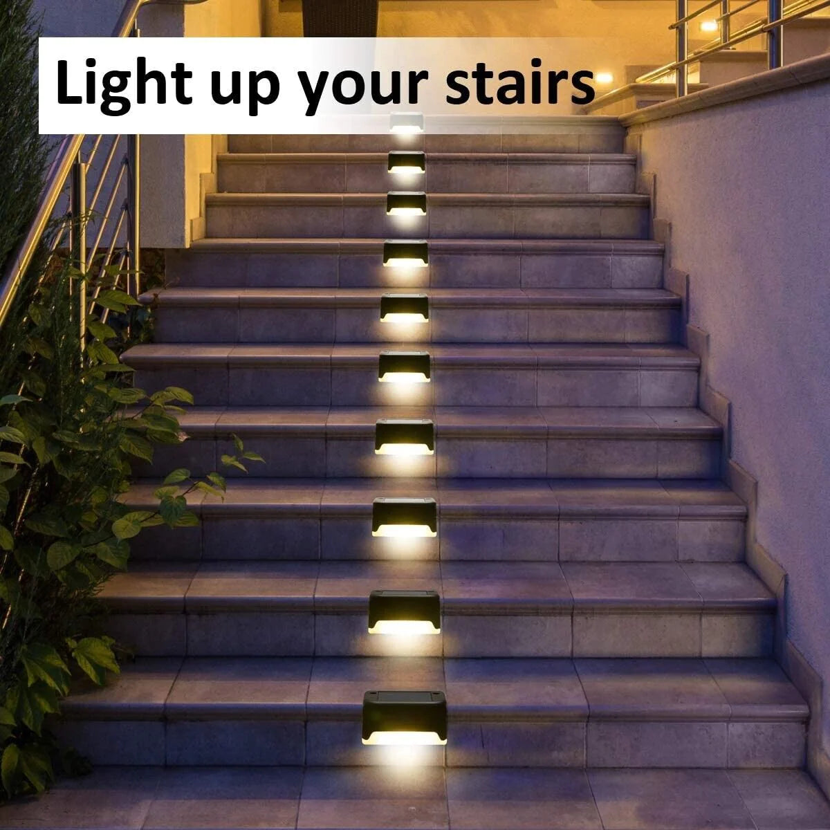 8 Pack Solar Deck Lights Outdoor Waterproof LED Steps Lamps