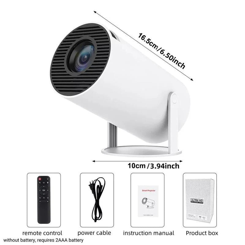 Portable Projector with Remote Control - Wifi Bluetooth-Compatible