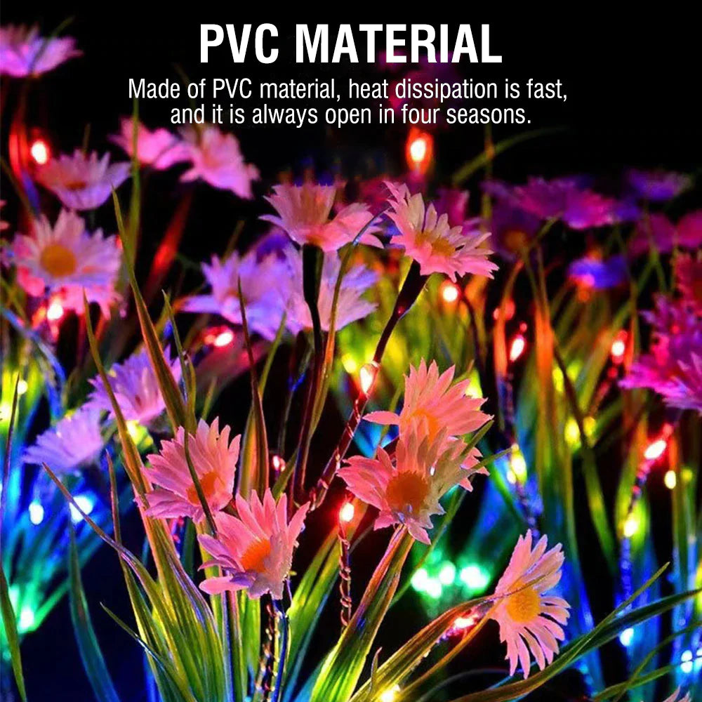 Solar Garden Lights LED Flower Stake Lamp - Waterproof Patio Decor