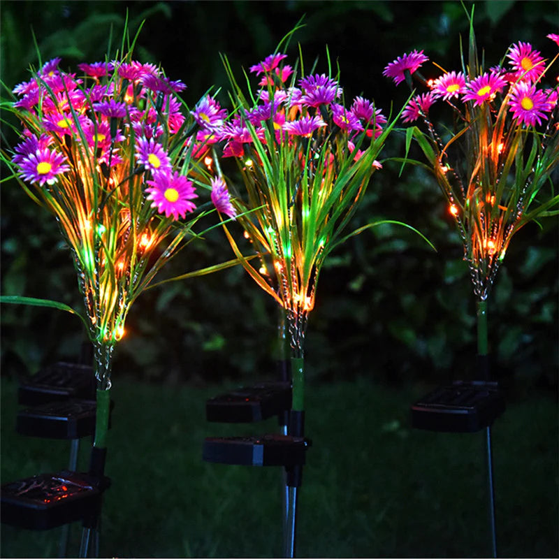 Solar Garden Lights LED Flower Stake Lamp - Waterproof Patio Decor