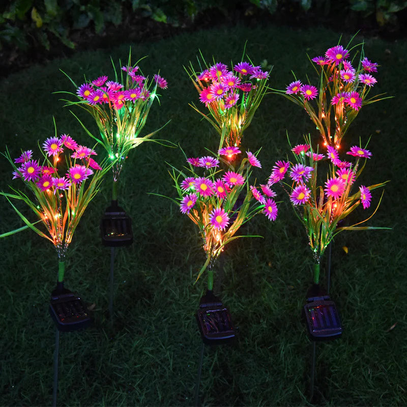 Solar Garden Lights LED Flower Stake Lamp - Waterproof Patio Decor